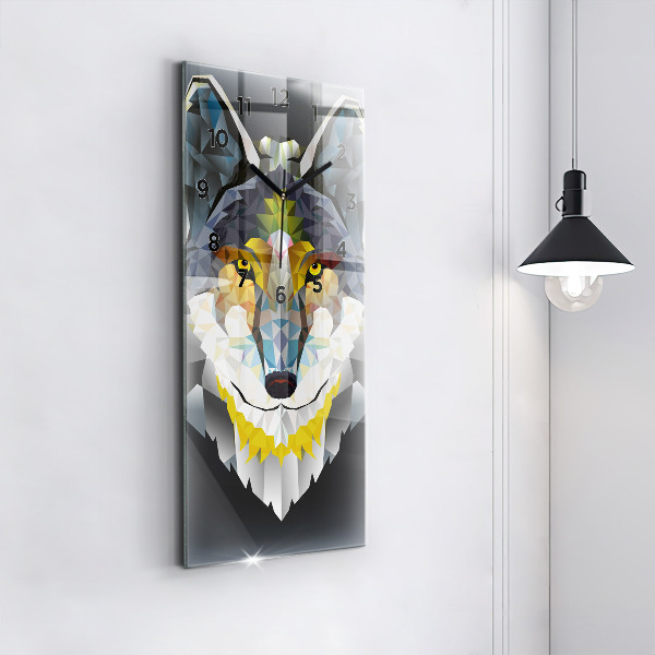 Orologio verticale Testa di lupo