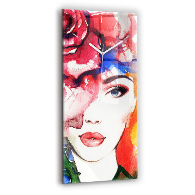 Orologio verticale Ritratto colorato di una donna