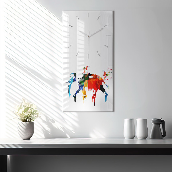 Orologio verticale Elefante dipinto colorato