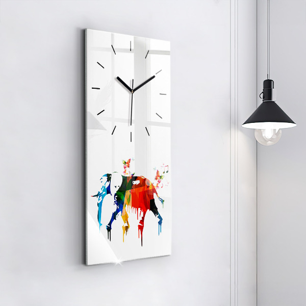 Orologio verticale Elefante dipinto colorato