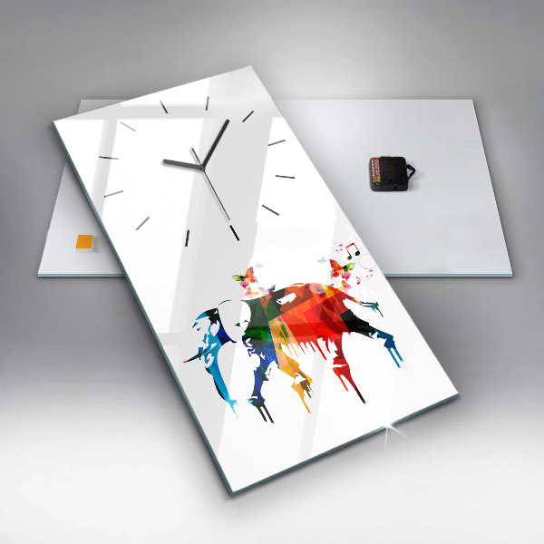 Orologio verticale Elefante dipinto colorato