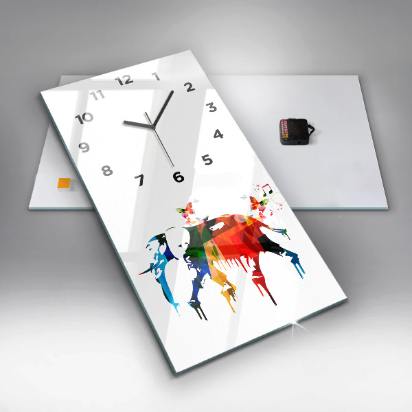 Orologio verticale Elefante dipinto colorato