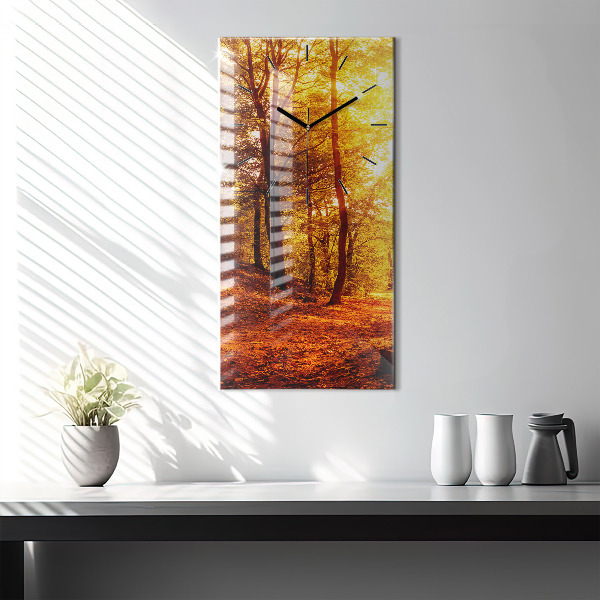 Orologio verticale Paesaggio forestale al sole