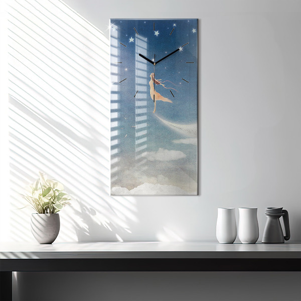 Orologio verticale Ragazza sulla luna