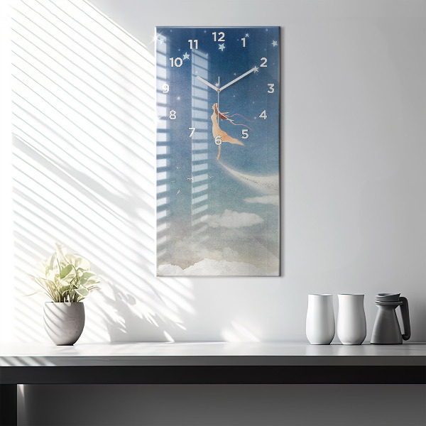 Orologio verticale Ragazza sulla luna