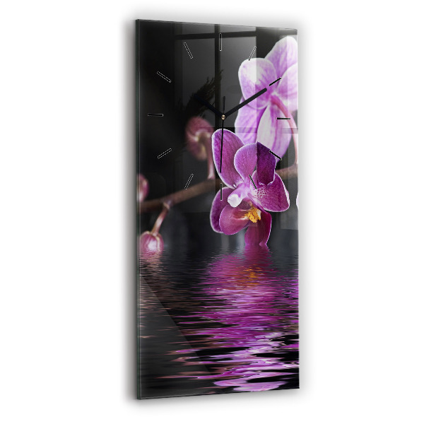 Orologio verticale Fiore di orchidea sull'acqua