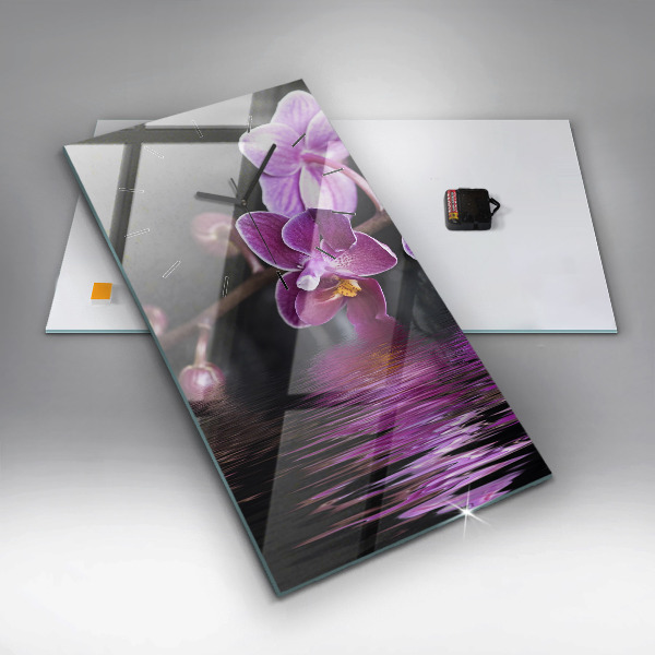 Orologio verticale Fiore di orchidea sull'acqua