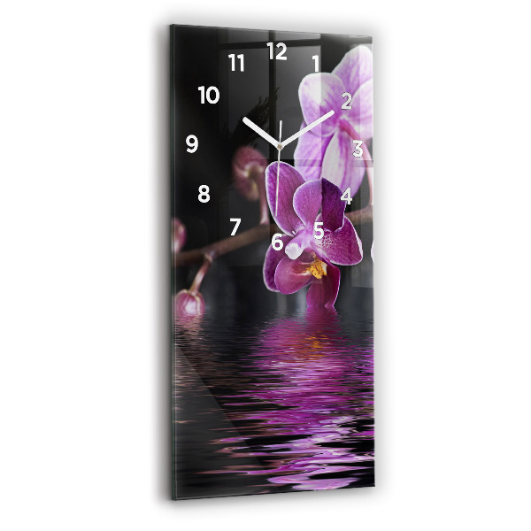 Orologio verticale Fiore di orchidea sull'acqua