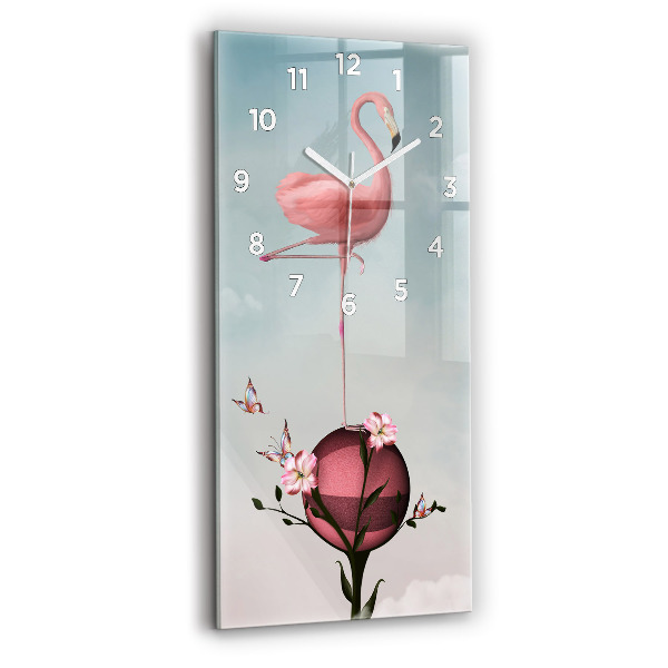 Orologio verticale Fenicottero surreale