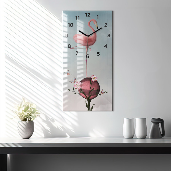 Orologio verticale Fenicottero surreale