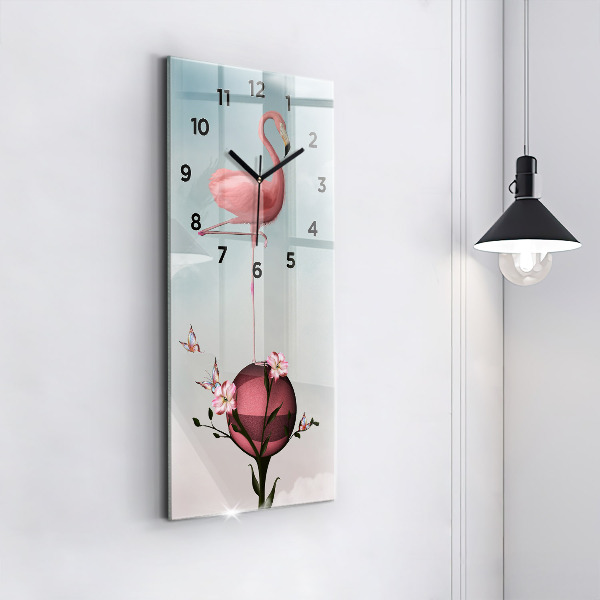 Orologio verticale Fenicottero surreale