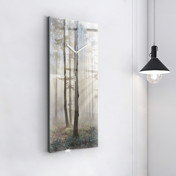 Orologio verticale Foresta nella nebbia