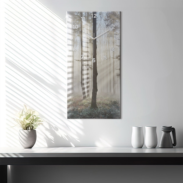 Orologio verticale Foresta nella nebbia