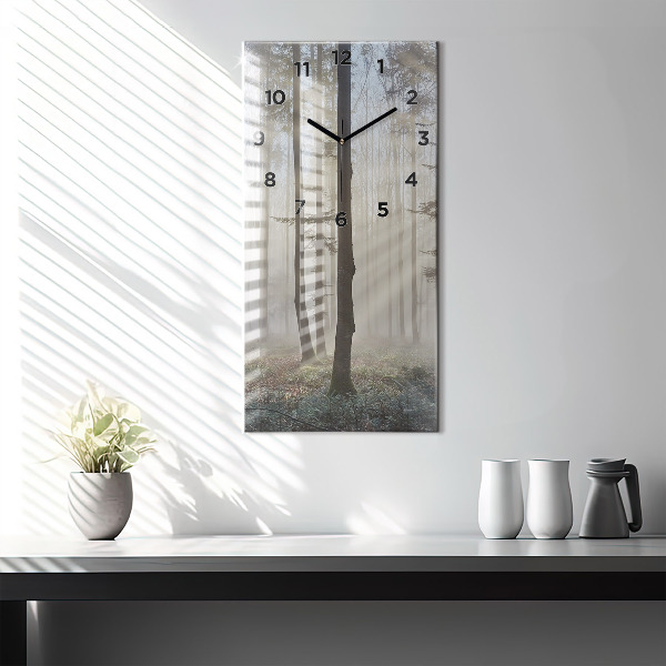 Orologio verticale Foresta nella nebbia