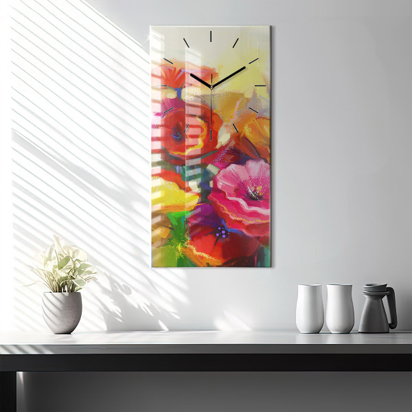 Orologio verticale Papaveri colorati