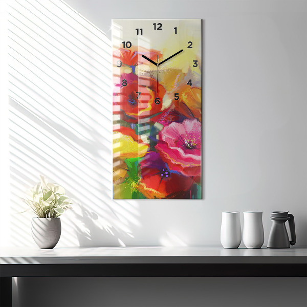 Orologio verticale Papaveri colorati