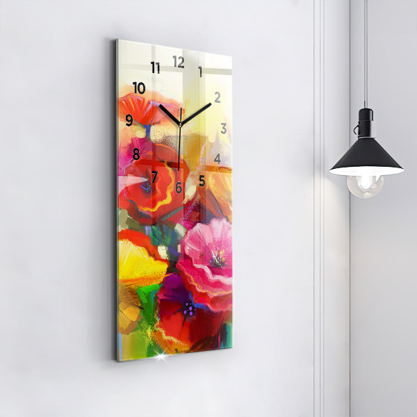 Orologio verticale Papaveri colorati