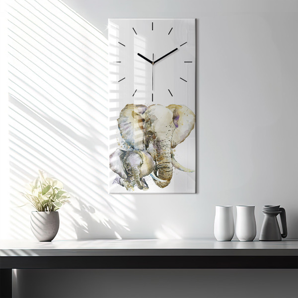 Orologio verticale Animali dipinti elefanti