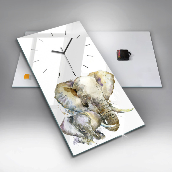 Orologio verticale Animali dipinti elefanti
