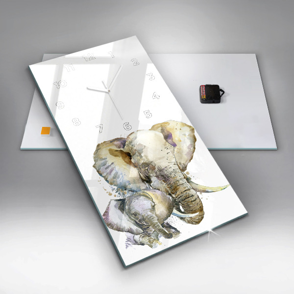 Orologio verticale Animali dipinti elefanti