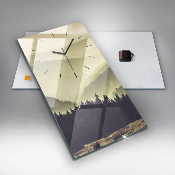 Orologio verticale Pendii montuosi nebbiosi