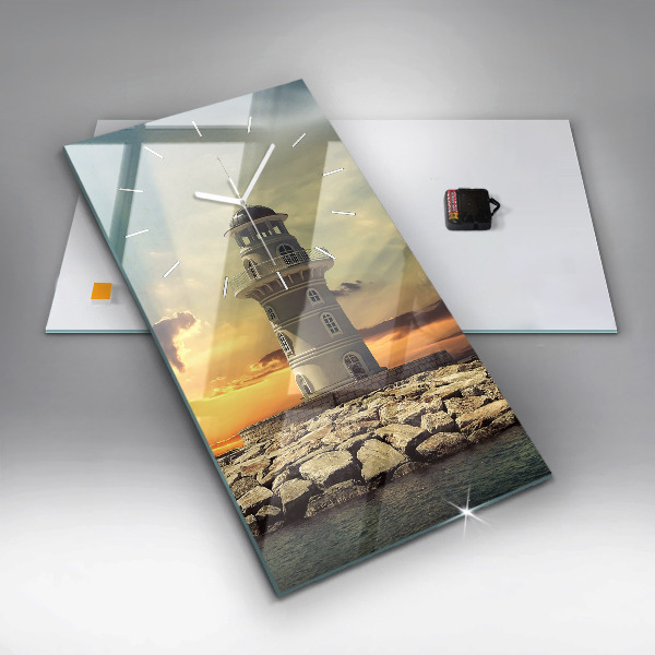 Orologio verticale Faro sull'acqua