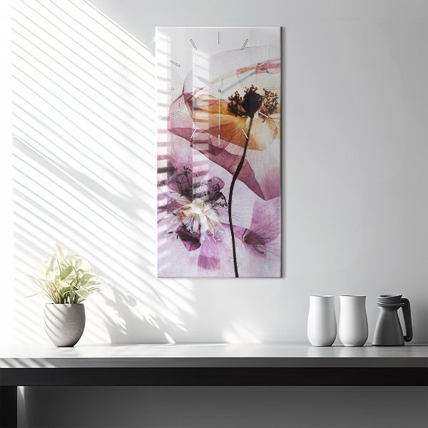 Orologio verticale Fiori di papavero secchi