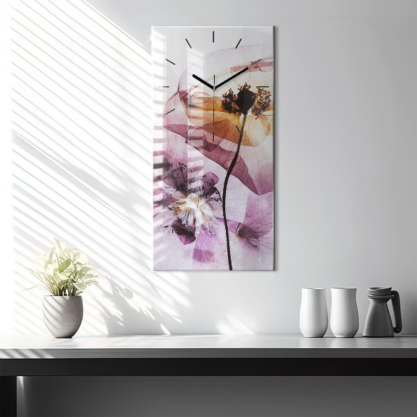 Orologio verticale Fiori di papavero secchi
