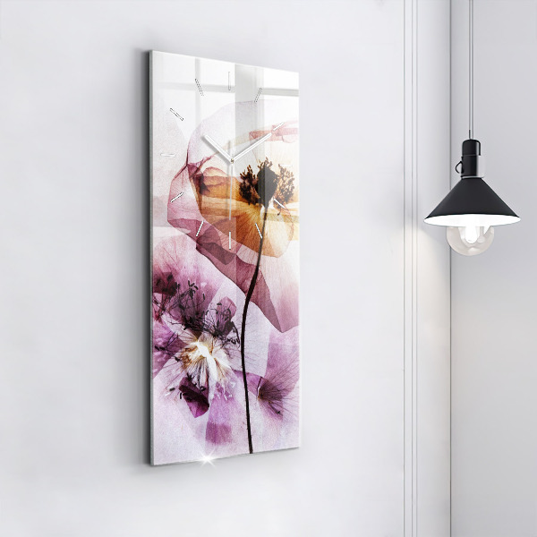 Orologio verticale Fiori di papavero secchi