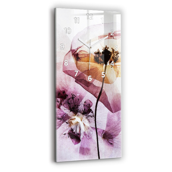 Orologio verticale Fiori di papavero secchi