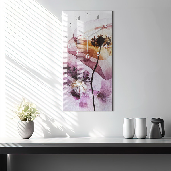 Orologio verticale Fiori di papavero secchi
