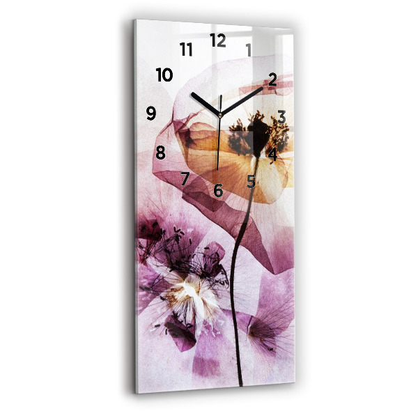Orologio verticale Fiori di papavero secchi