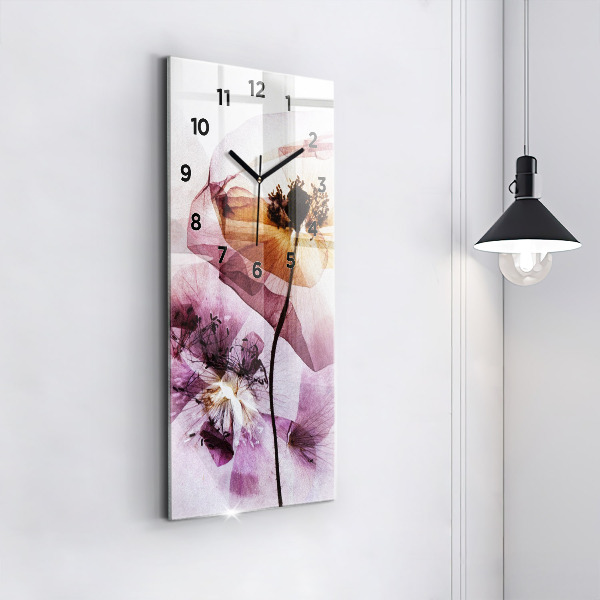 Orologio verticale Fiori di papavero secchi
