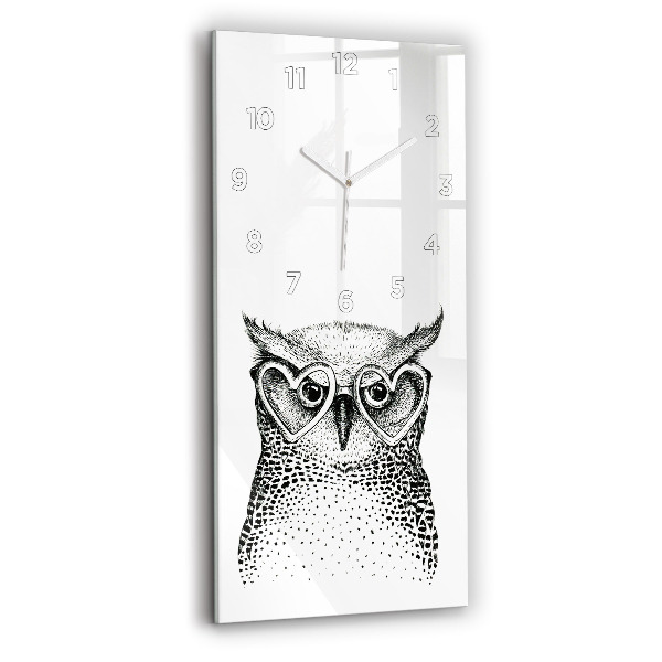 Orologio verticale Gufo disegnato con gli occhiali