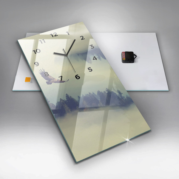 Orologio verticale Aquila della foresta nebbiosa