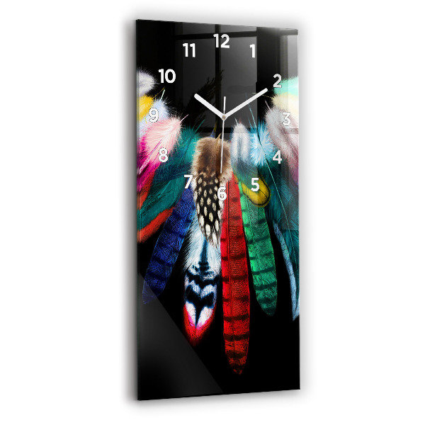 Orologio verticale Piume di uccelli colorate