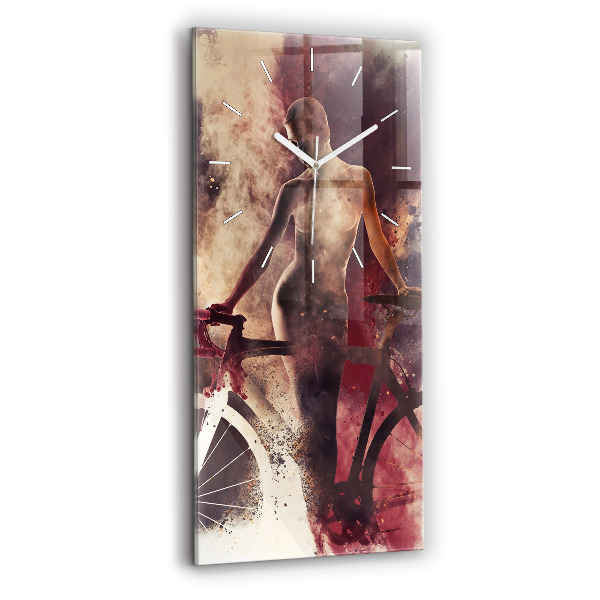 Orologio verticale Donna e bicicletta