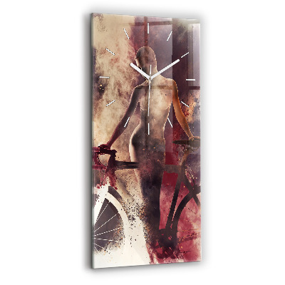 Orologio verticale Donna e bicicletta
