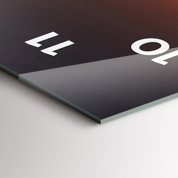 Orologio verticale in vetro Corridore e tramonto