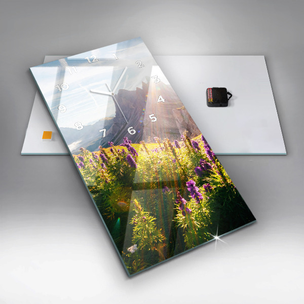 Orologio verticale in vetro Prato di lavanda