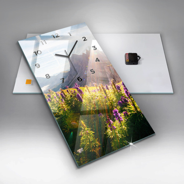 Orologio verticale in vetro Prato di lavanda