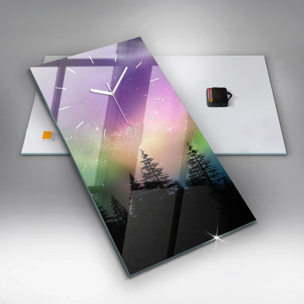 Orologio verticale in vetro aurora boreale