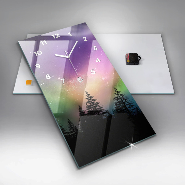 Orologio verticale in vetro aurora boreale