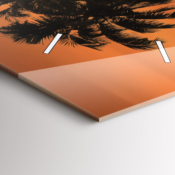 Orologio verticale in vetro Tramonto e palme