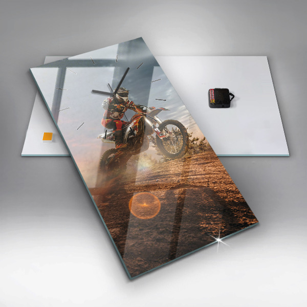 Orologio verticale in vetro Uomo in motocicletta