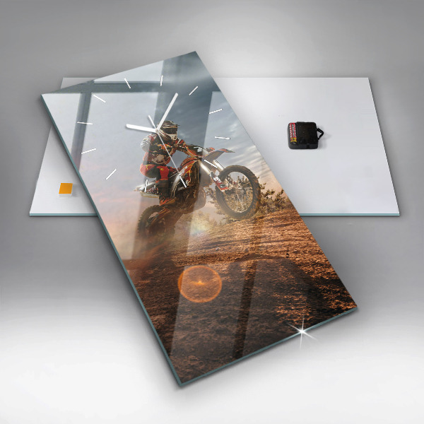 Orologio verticale in vetro Uomo in motocicletta