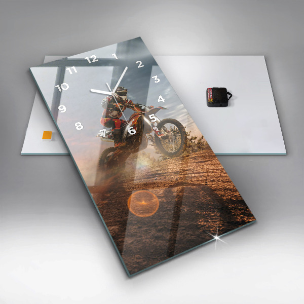 Orologio verticale in vetro Uomo in motocicletta