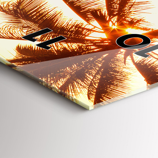 Orologio verticale in vetro Palme soleggiate