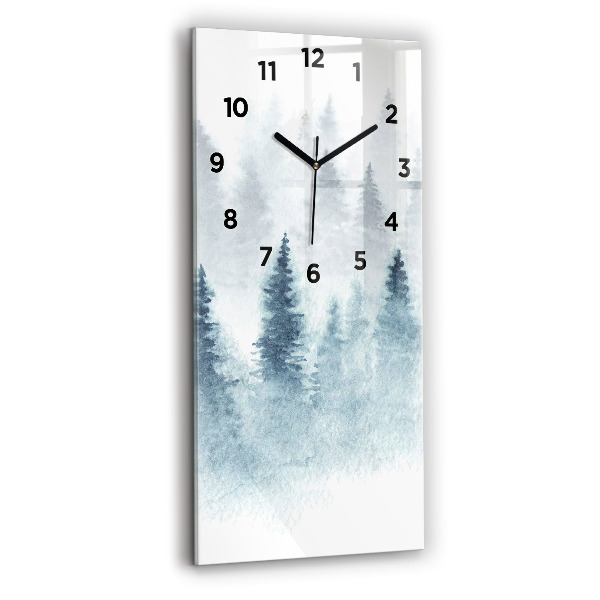 Orologio verticale in vetro Foresta invernale