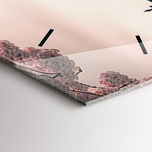 Orologio verticale in vetro Torre e fiori in Asia